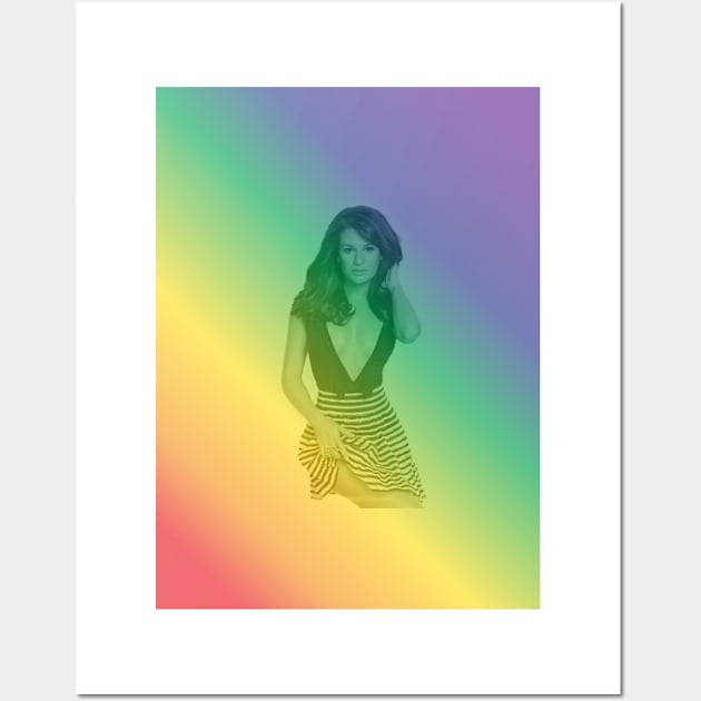 LGBTQ Pride Lea Michele in a Rainbow Wall Art by magentasponge